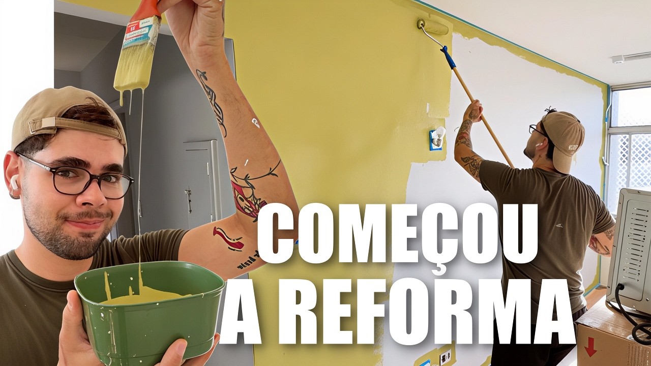 COMECEI A REFORMA DO APARTAMENTO NOVO PINTANDO A SALA | Edu Reforma #1