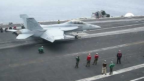 F-18 Hornet taking off from the USS Nimitz