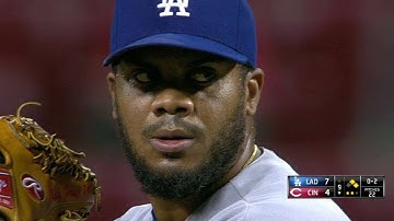 LAD@CIN: Jansen strikes out Suarez to earn the save