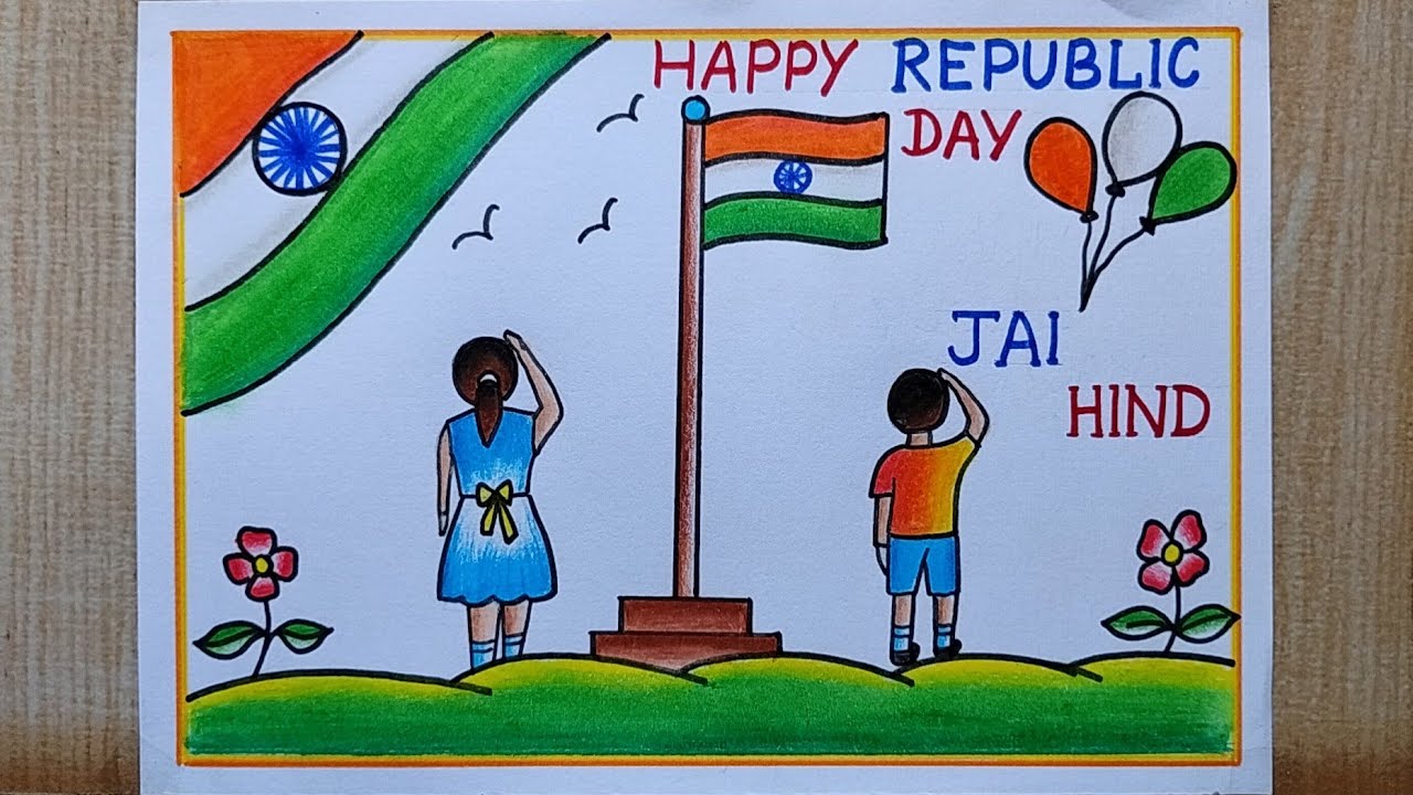 Premium AI Image | Beautiful watercolor banner for india republic day
