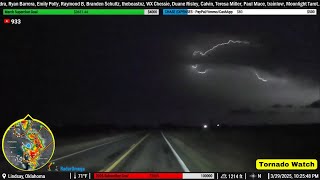 Nocturnal Supercell in Oklahoma (3/29/25) - (Live Storm Chase Archive)