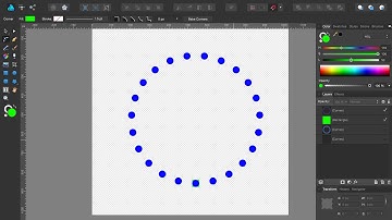 Evenly spaced circles placed around a circle