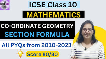 ICSE Class 10 Maths Section Formula Previous Years Questions Solution । PYQs Coordinate Geometry