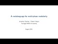 ML 2021: Unlocking Multi-Phase Modularity with a Powerful Metalanguage 🔧