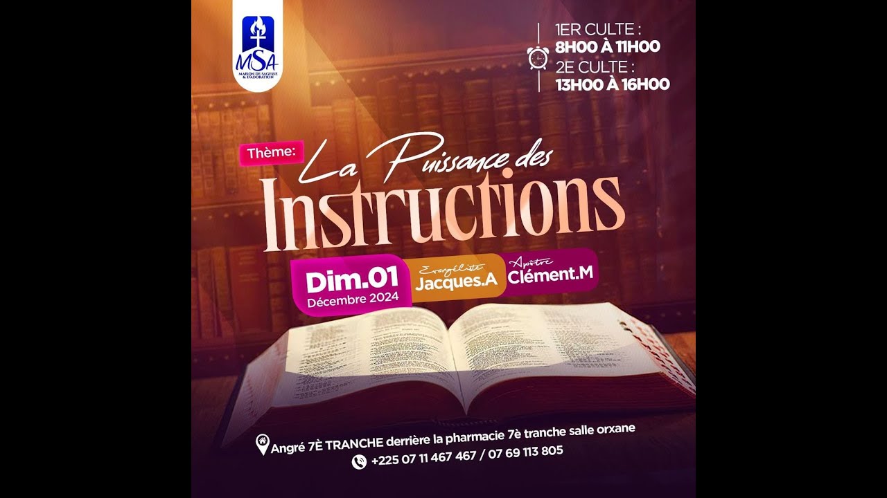 LA PUISSANCE DES INSTRUCTIONS (Ev JACQUES A.)