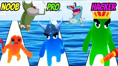 Noob vs Pro vs Hacker oggy and jack in blob shooter 3d||oggy game