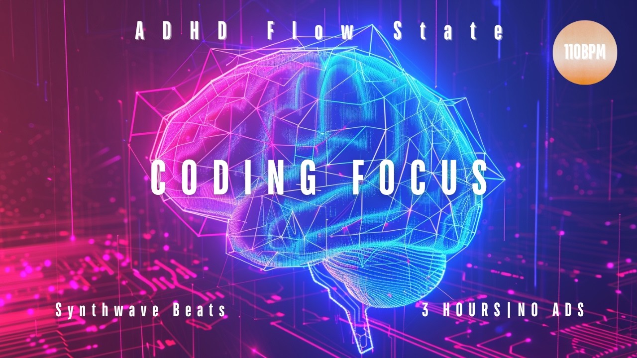 ADHD Coding Music   110 BPM Synthwave Beats for Programming & Deep Focus vol.2