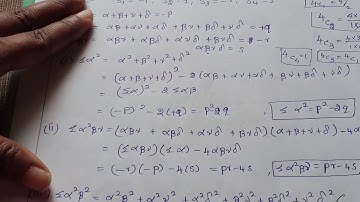 Symmetric function of roots # part 2# T.K.M,Algebra , vol I# #  EXAMPLE 2, EXERCISE 44, Q.no 1.(2)