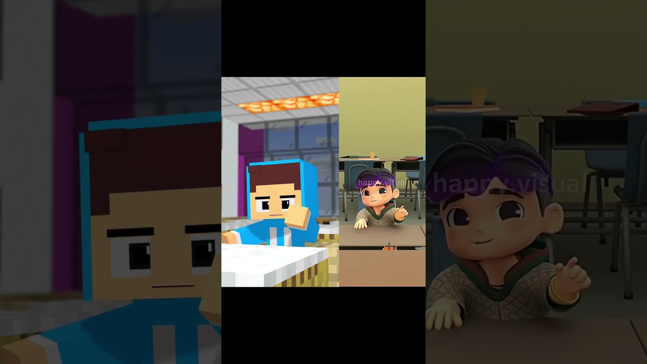 Animasi vs Original - Belajar membaca #shorts #minecraft