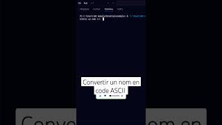Convertir un nom entré par l'utilisateur en code ASCII #python