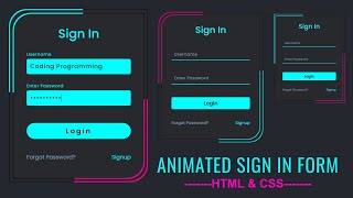 How to Make Modern Stylish Animated Login Form using HTML & CSS Only | Web Development Tutorial