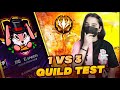 🔴1 Vs 3 GUILD TEST LIVE | GIRL GAMING+CUSTOM ROOMS 😍 #freefire #bloodqueenff #live