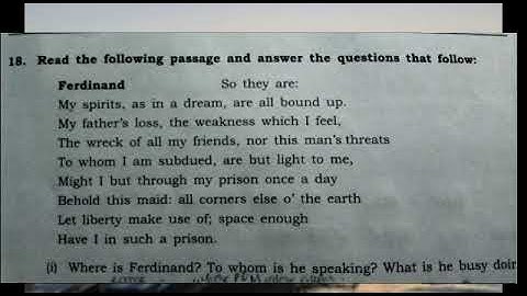 The Tempest : Act 1 Scene 2 , workbook Answers - part 12 (Extract 18)