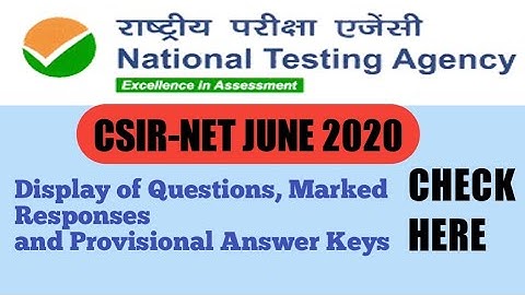 CSIR-NET JUNE 2020 Answer Key Now Available || Check Here