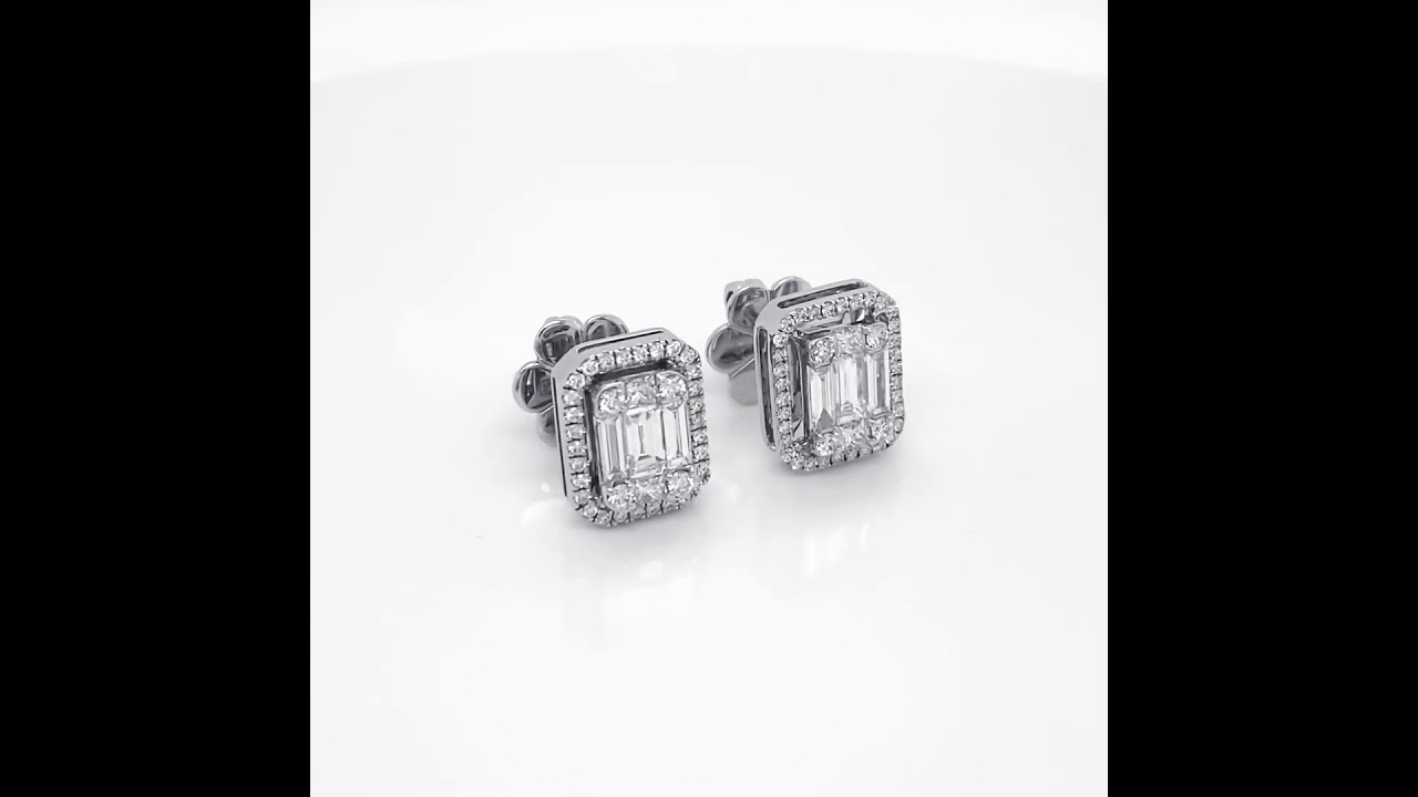 18kt white gold diamond earring