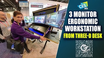 Three Monitor Smart Ergonomic Workstation from Three-D Desk