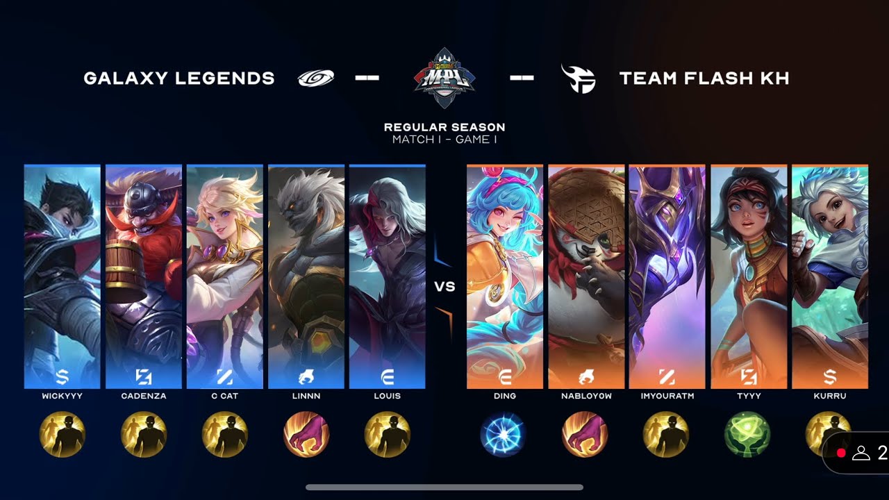 ហ្គេម-1 | Galaxy Legend Vs Flash KH | MPL KH season 9 (Regular Season week1Day2)