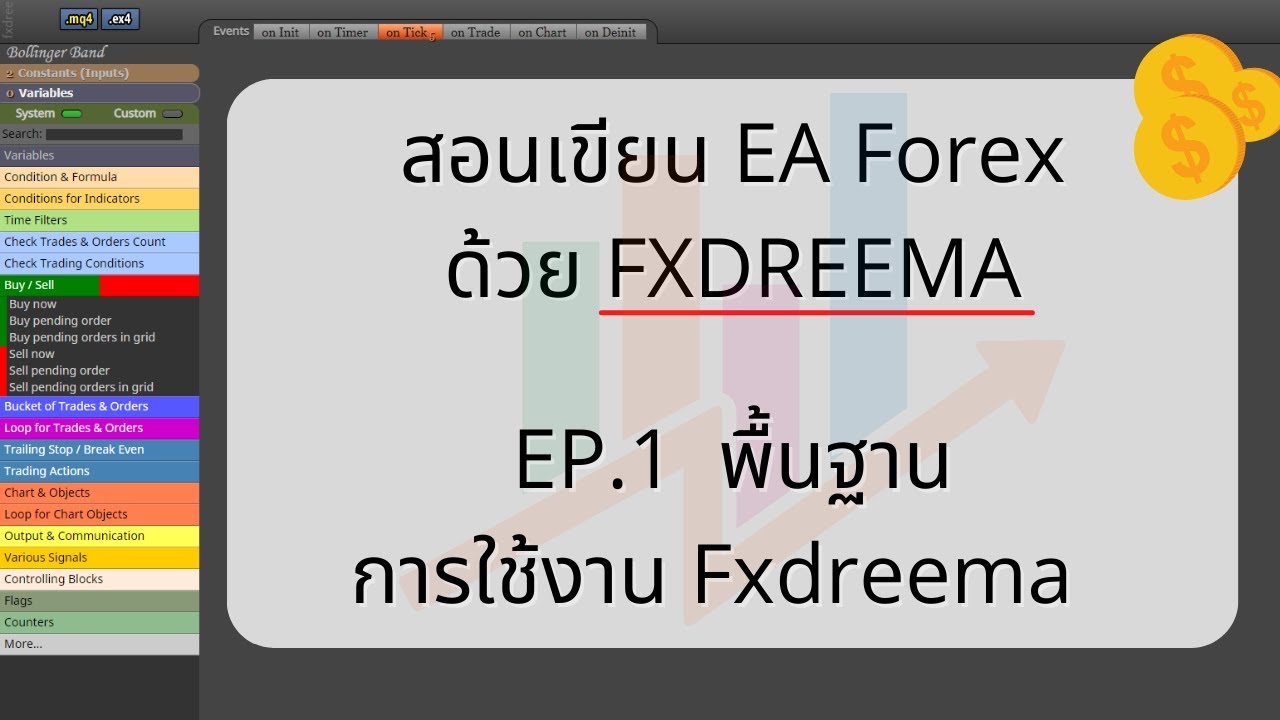สอนเขียน EA Forex ด้วย FXDREEMA EP.1 พื้นฐานการใช้งาน Fxdreema