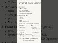 Java fullstack  course... content   #javafullstackcourse #javafullcourse
