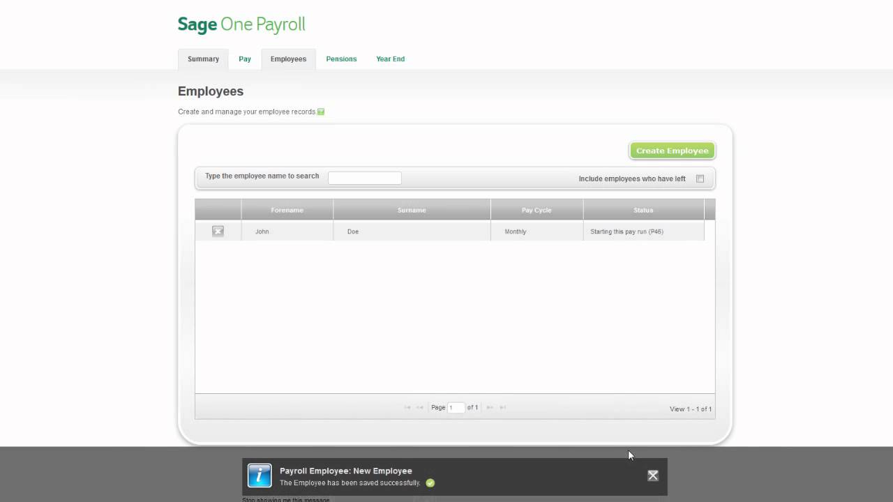 one employee payroll