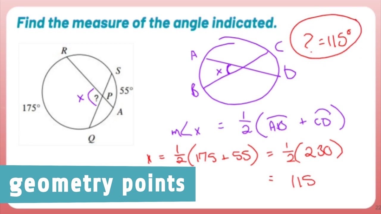 Geometry Points: Finding Angle Measurements of Intersecting Chords ...