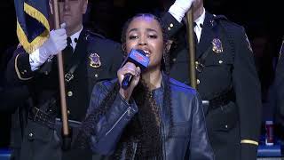 Morgan Dudley from Disneys Descendants 4  Performs the National Anthem at New York Knicks Game screenshot 2