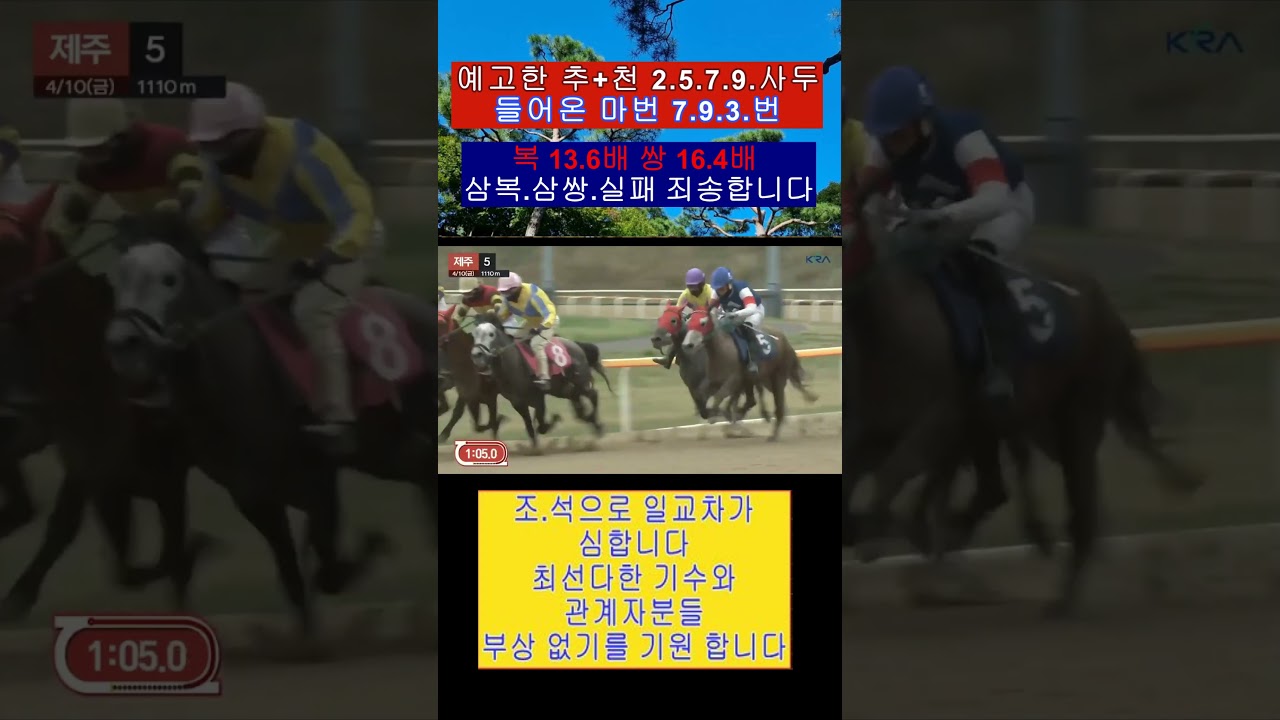 7은하전설 과 9소왕산 2두의 추입 우승 과 준우승 축하 합니다