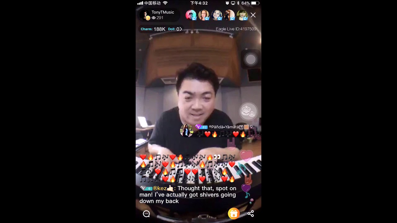 Tony play piano music EagleLive App streaming
