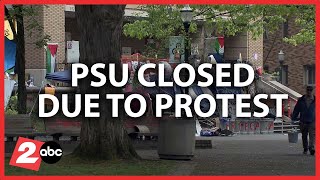 Portland State closes campus Tuesday as pro-Palestinian protesters occupy library