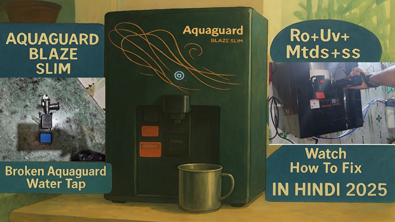 Aquaguard blaze slim ro+uv+uf+mtds+ss water purifier// Broken Aquaguard water tap// How to fix it