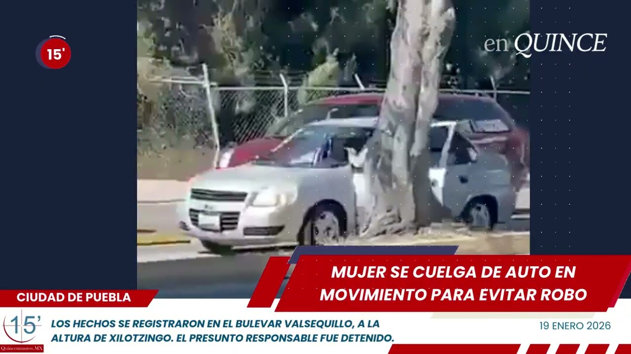 Mujer se cuelga de auto en movimiento para evitar robo