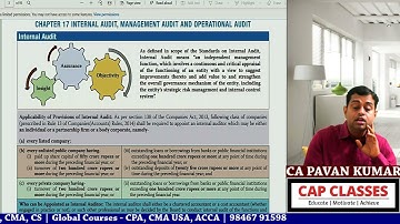 CA Final | Lecture # 9 | Internal, Management & Operational audit Part 1 | CAP CLASSES