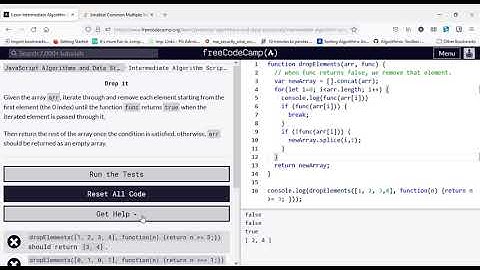 freeCodeCamp - JavaScript - Intermediate Algorithms - Solution to Drop it