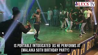 Is Portable intoxicated as he performs at Malaika 50th birthday party