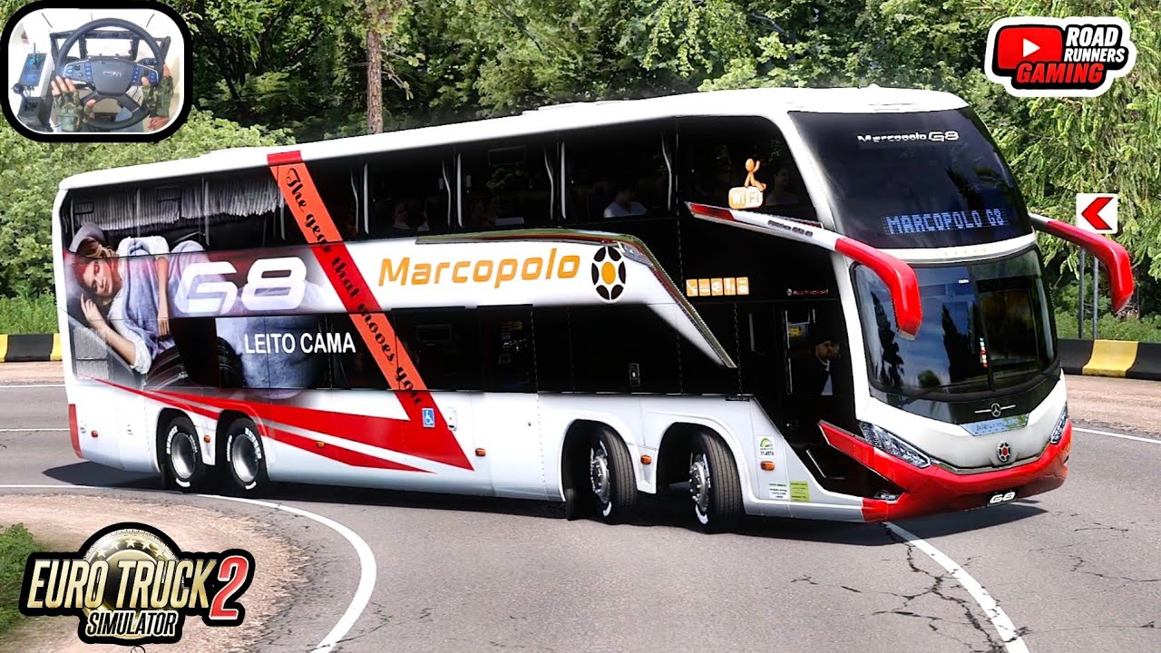 ETS2 Bus | Brand New Best G8 DD 1800 Marcopolo 8x4 Bus | Curvy Roads ...