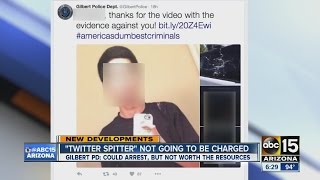 'Twitter spitter' not going to be charged