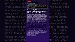 Hackers Exploit Critical Everest Forms Pro WordPress Plugin Flaw to Take Over Sites #Shorts