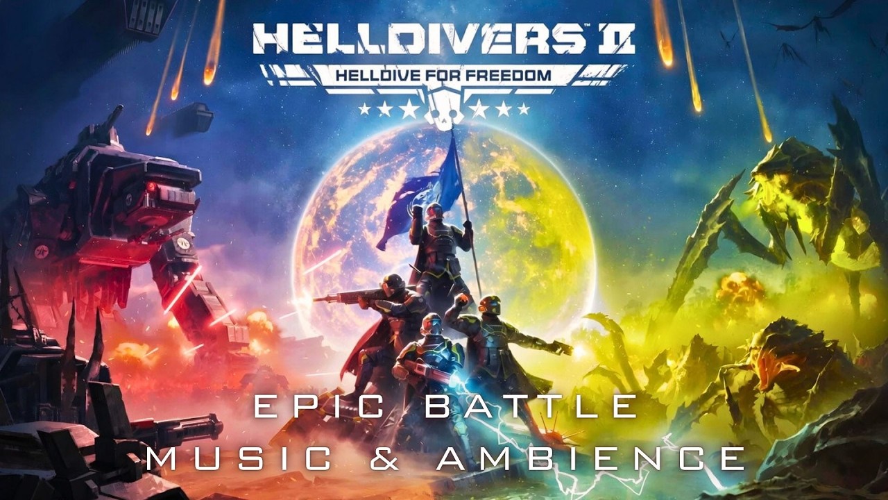 Helldive For FREEDOM! | Epic War & Battle Music | Helldivers 2 Cinematic Gameplay & Ambience [1 Hr]