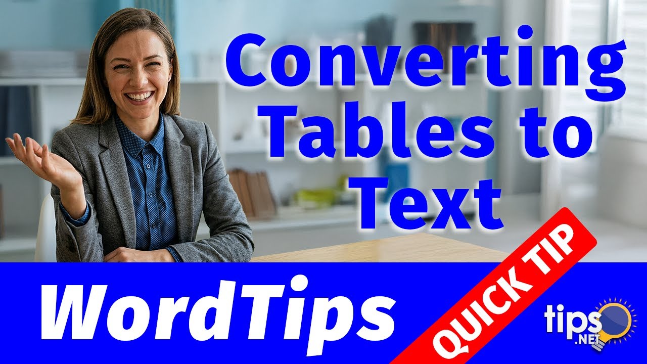 Converting a Table to Text - YouTube