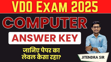 VDO Exam 2025 I Computer Answer Key 🔥 Full Solution & Analysis!  @StraightRASAcademy