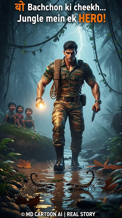 🇮🇳 Indian soldier rescued five children from the forest 😭 #ai #army #ytshorts