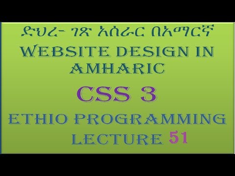 Lecture 51: website css media query part 1Programming Tutorial in Amharic | በአማርኛ