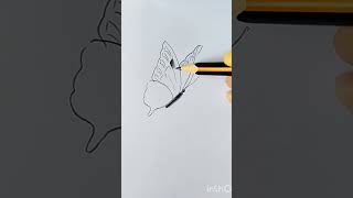 How to draw Butterfly?very easy ¦ رسم فراشة #shorts #art #drawing #butterflydrawing #youtubeshorts