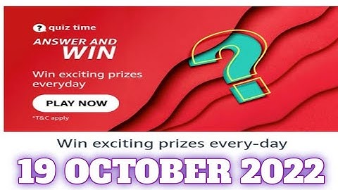 Amazon Funzone Quiz Answers Today |19 October 2022 | Daily Quiz Time