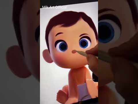 how to draw baby cartoon characters || Drawing Cute Baby With iPad Pro || #shorts