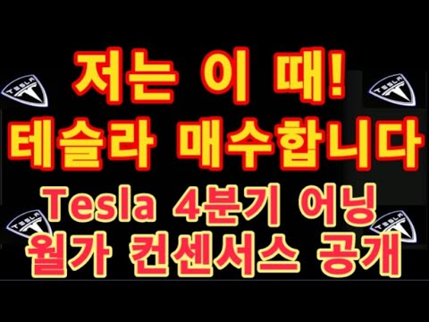 저는 이 때 테슬라 매수합니다!!  / $TSLA 분할 매수 타이밍 / Tesla 4분기 월스트릿 컨센서스 공개 / 테슬라 투자 / Tesla 주가