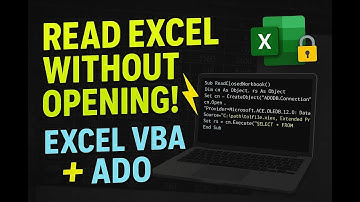 Read Data from Excel without opening ! | Excel VBA + ADO Tutorial