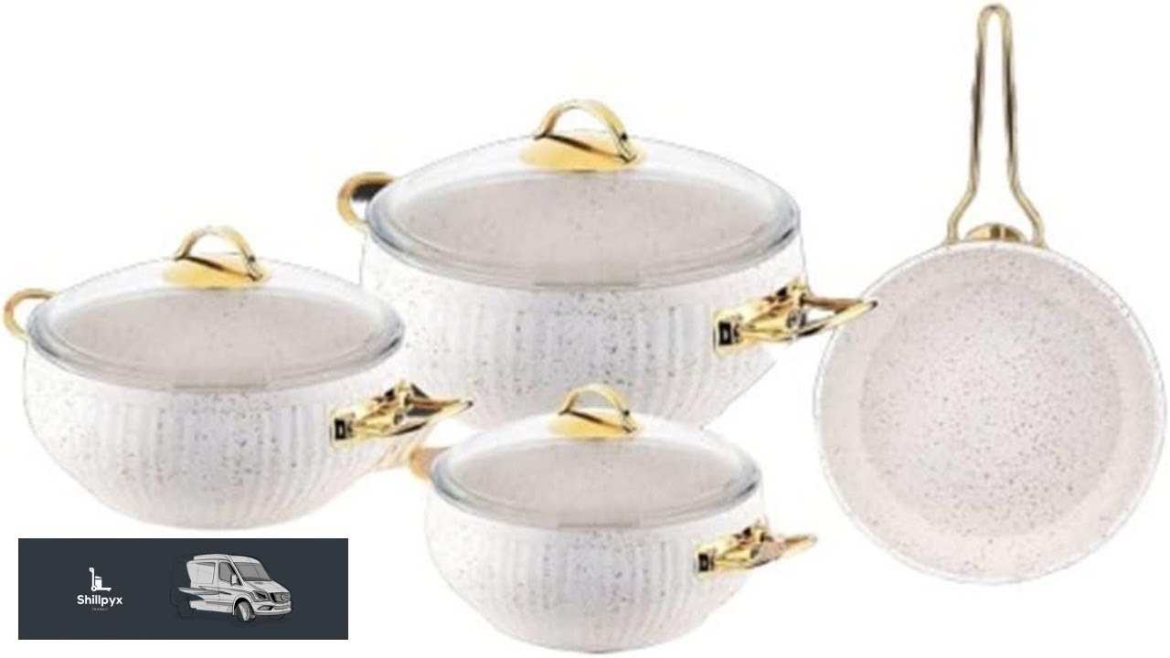 Cookware Pots and Pans 7 Piece Cookware Set with Granite Lid Coating