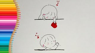 How to draw loving couple || Easy drawing ideas for beginners || Simple drawing ideas