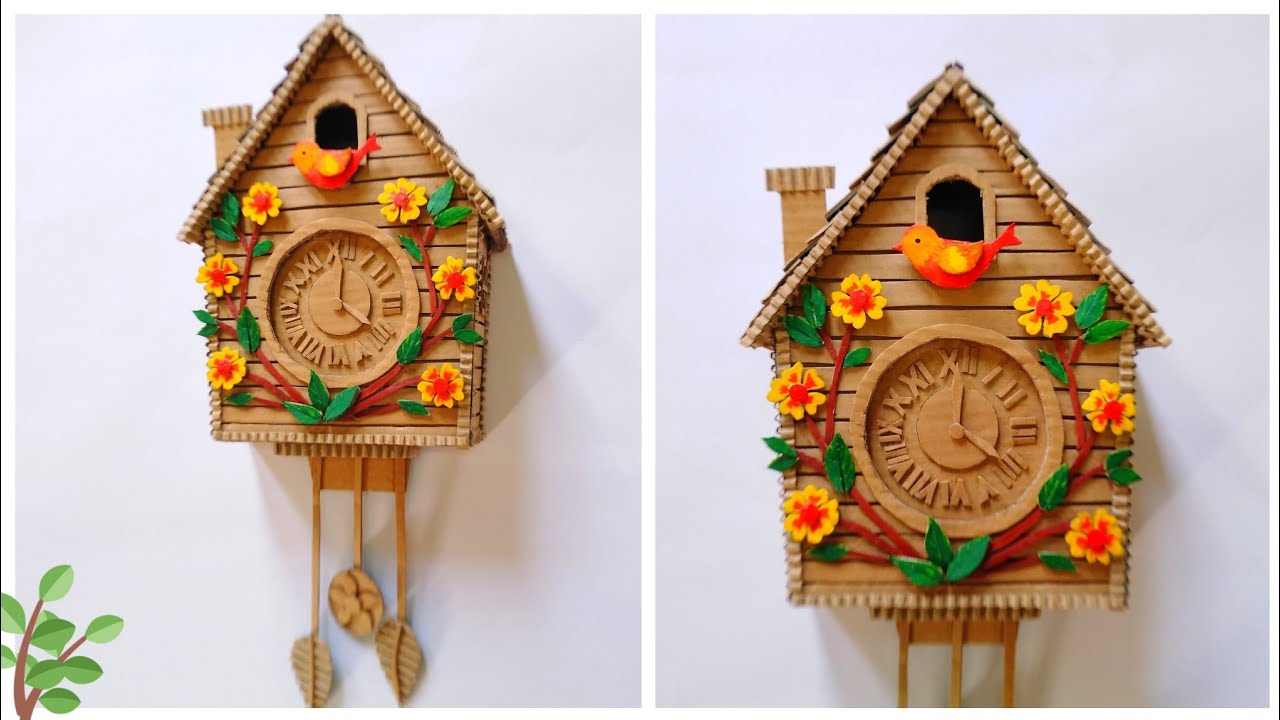 DIY Cuckoo Clock Wall Hanging Using Cardboard/ Home Decor Cardboard